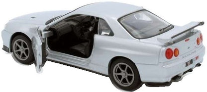 Nissan GT-R34 V-Spec II - Silver Pull Back 1:36 – diecast model (view 2)