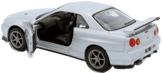 Nissan GT-R34 V-Spec II - Silver Pull Back 1:36 – diecast model (view 2)