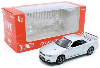 Nissan GT-R34 V-Spec II - Silver Pull Back 1:36 – diecast model (view 3)
