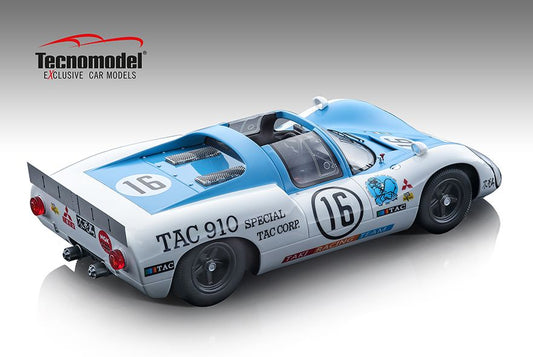 Available to Order – Porsche 910 Taki Racing Japan GP 1969 #16 Kazato/Hasogawa 1:18 (TEC 18158C)