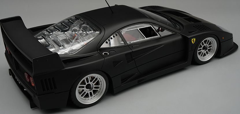 Available To Order – Ferrari F40 LM 1996 Press Version Matt Black w/BBS Silver Rims 1:18 (TEC 18286I)