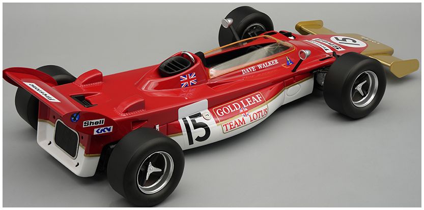 Available To Order – Lotus 56B F1 1971 GP Olanda #15 Dave Walker w/Showcase 1:18 Tecnomodels Mythos Model (TEC 18342D)