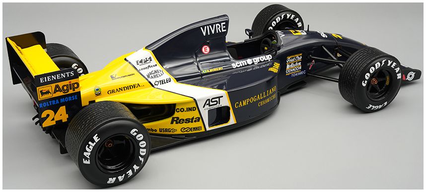Minardi M191 1991 Australian GP #24 Robert Moreno w/Rain Tyres 1:18 Tecnomodels Mythos Model (view 2)