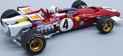 Available To Order – Ferrari 312B 1970 Winner GP Italia #4 Clay Regazzoni w/Driver Figure 1:18 (TEC 1864A)