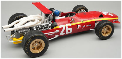 Available To Order – Ferrari 312 F1/68 French GP 1968 #26 Jacky Ickx w/Driver Figure 1:18 Tecnomodels Mythos Model (TEC D18317A)