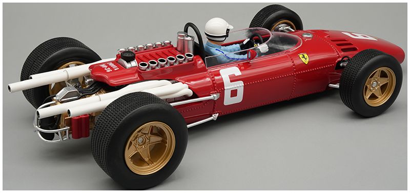 Ferrari 312 F1 1966 Winner Italy GP Monza #6 L. Scarfiotti w/Driver (w/Showcase) 1:18 Tecnomodels Mythos Model (view 2)