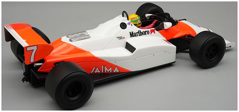 Available To Order – McLaren MP4/1C 1983 Silverstone Test #7 Ayrton Senna w/Driver 1:18 Tecnomodels Mythos Model (TEC D18402E)