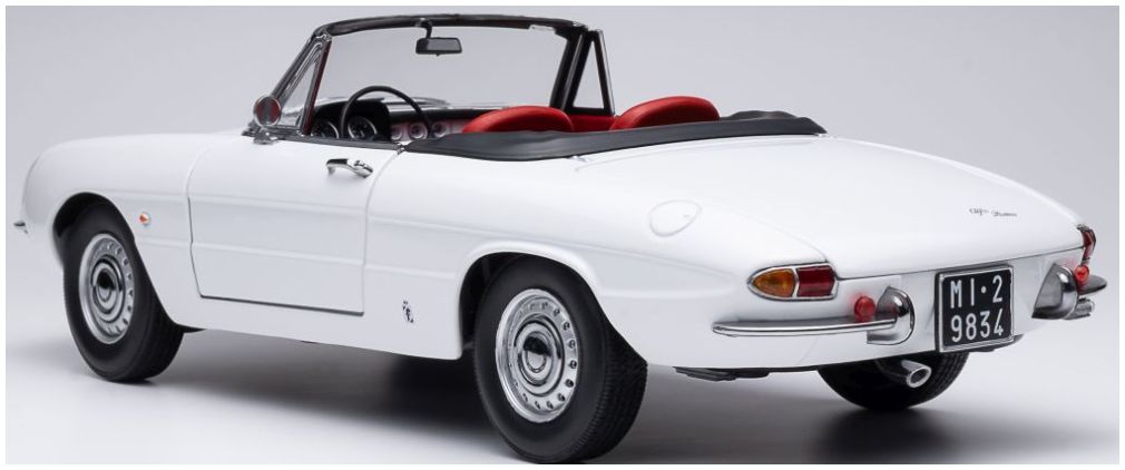 Available To Order – Alfa Romeo 1600 Duetto Spider 1966 Bianco Farina White 1:18 (TOU 18120004)