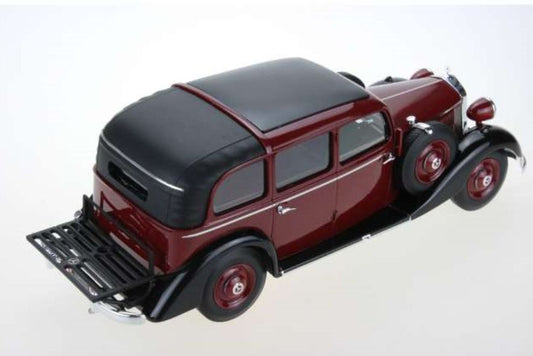 Available To Order – Mercedes 260D Pullman Landaulet 1936 Closed Burgundy + Black Interior 1:18 Triple 9 Model (TRN R1800102)