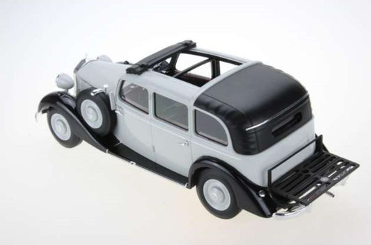 Available To Order – Mercedes 260D Pullman Landaulet 1936 Open Top + Closed Back Grey w/Black Interior 1:18 Triple 9 Model (TRN R1800105)