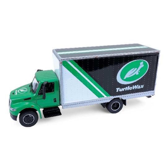 Available to Order – H.d Trucks Series 26 - 2013 International Durustar Box Van - Turtle Wax 1:64 GreenLight Model (GL33260-B)
