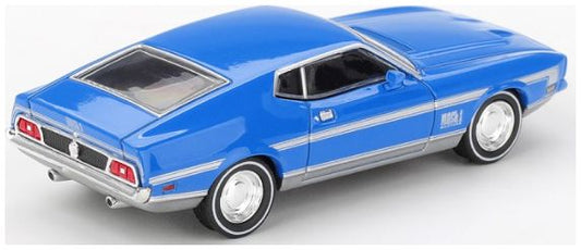 Available To Order – Ford Mustang Mach 1 Grabber Blue Blister Packaging (LHD) 1:64 (TSM MGT01138-BL)