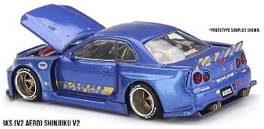 Nissan Skyline GT-R (R34) Kaido Works (V2 Aero) Shinjuku V2 1:64 Mini GT Model (view 3)