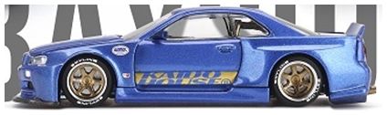 Nissan Skyline GT-R (R34) Kaido Works (V2 Aero) Shinjuku V2 1:64 Mini GT Model (view 4)