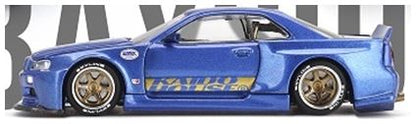 Nissan Skyline GT-R (R34) Kaido Works (V2 Aero) Shinjuku V2 1:64 Mini GT Model (view 4)