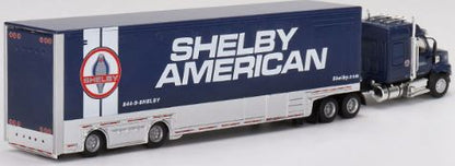 Available To Order – Western Star 49X w/Racing Transporter + Shelby GT500 SE Widebody Performance Blue 1:64 (TSM MGTS0005)