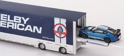 Available To Order – Western Star 49X w/Racing Transporter + Shelby GT500 SE Widebody Performance Blue 1:64 (TSM MGTS0005)
