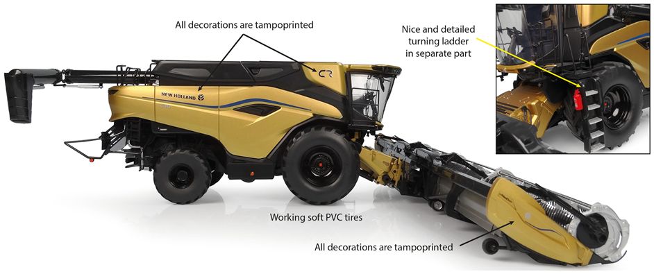 New Holland CR11 Gold Show Edition Agritechnica 2023 1:32 – diecast model (view 3)
