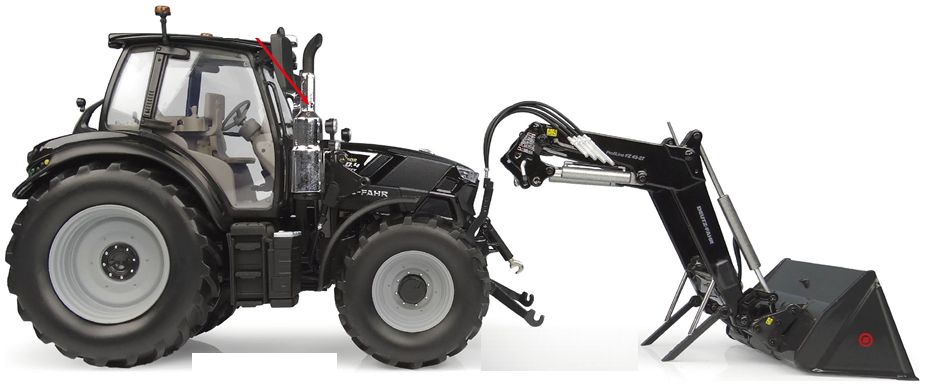 Deutz-Fahr 6150.4 TTV Warrior Gloss Black w/Stoll FZ 43-27 Front Loader 1:32 Universal Hobbies Model (view 2)