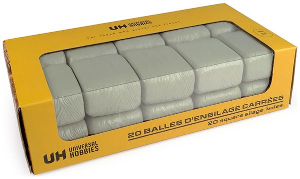 Available To Order – Square Silage Bales Green (Pack of 20) 1:32 Universal Hobbies Model (UNI 6881)