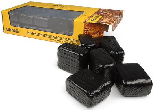 Square Silage Bales Black (Pack of 20) 1:32 Universal Hobbies Model (view 2)