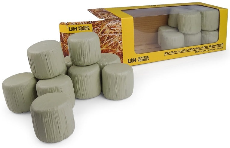 Pack of 20 Round Silage Bales Green 1:32 Universal Hobbies Model (view 3)
