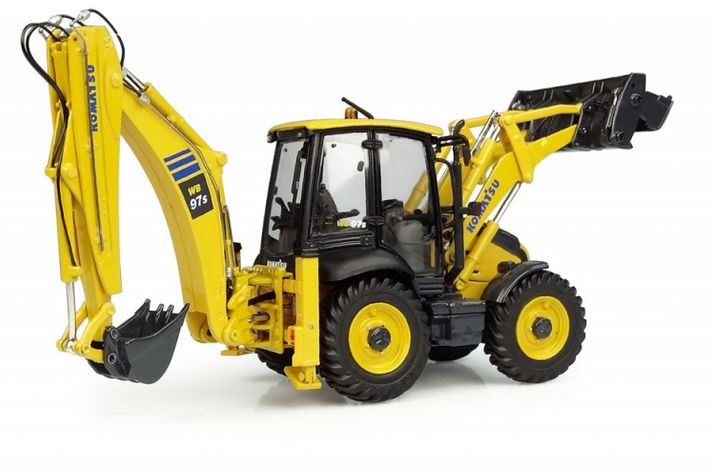 Available To Order – Komatsu WB97S-8 Backhoe Loader 1:50 Universal Hobbies Model (UNI 8139)