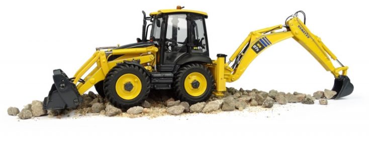 Available To Order – Komatsu WB97S-8 Backhoe Loader 1:50 Universal Hobbies Model (UNI 8139)