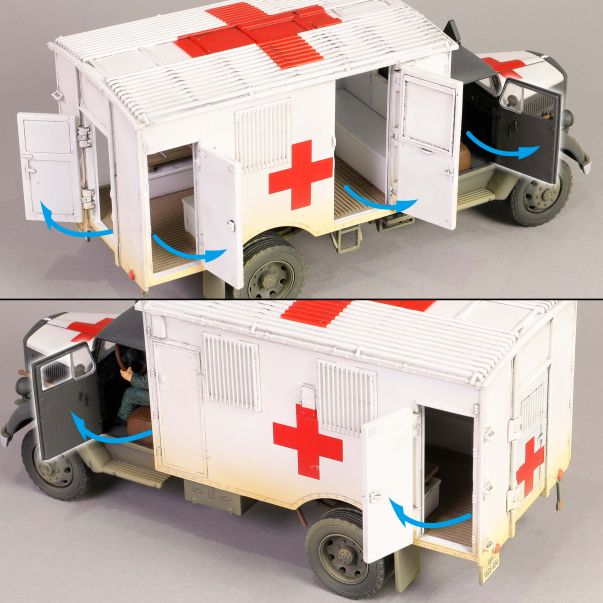 Opel Blitz Kfz 305 Ambulance White Rear Cabin 1:32 – diecast model (view 2)