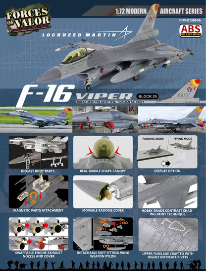 Lockheed Martin F16A Block 20 ROCAF 26TH TFG 401ST TFW HUALIAN AB #6677 1:72 – diecast model (view 2)