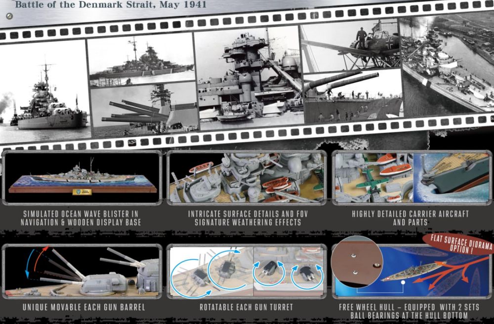 Bismark Battleship (Waterline Series) Battle of the Denmark Strait May 1941 1:700 – diecast model (view 2)
