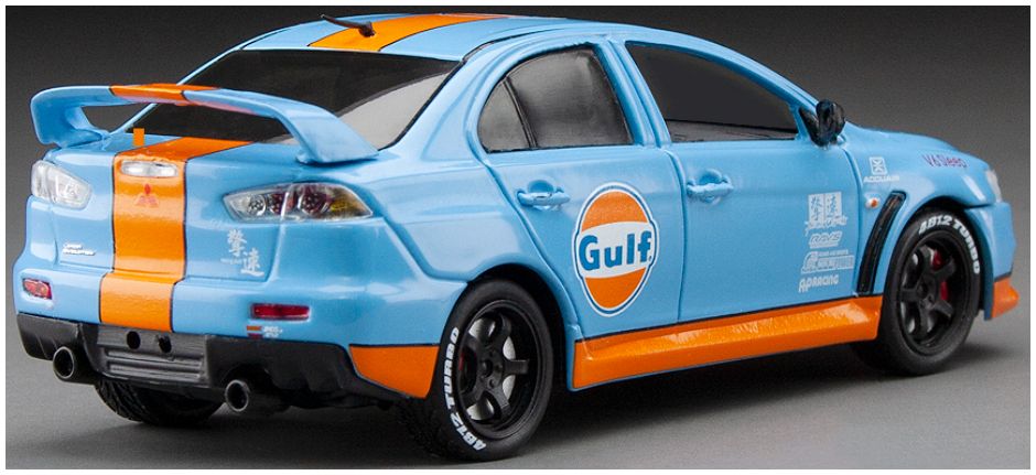 Mitsubishi Lancer Evolution X Gulf Oil 1:43 – diecast model (view 2)