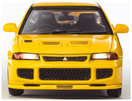 Available to Order – Mitsubishi Evo 3 Yellow Light-up 1:64 Whelart Model (WHE 003A)
