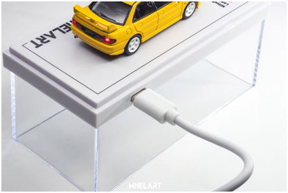 Available to Order – Mitsubishi Evo 3 Yellow Light-up 1:64 Whelart Model (WHE 003A)