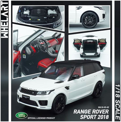 Available to Order – Range Rover Sport 2018 White/Black Wheels 1:18 (WHE 180302)