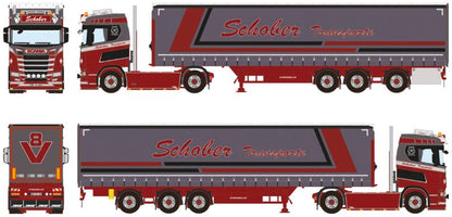 Available To Order – Scania S Normal CS20N 4x2 Curtainside Trailer Schober 1:50 (WSI 01-4415)