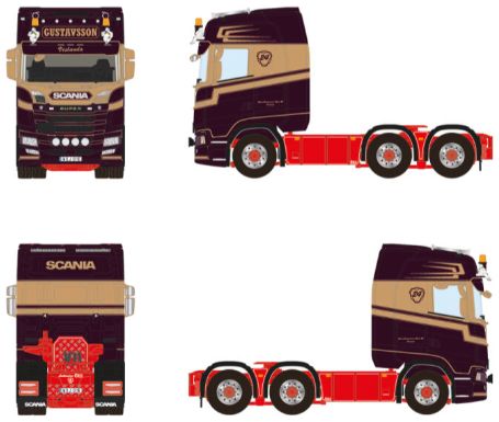 Scania S Highline CS20H 6x2 Tag Axle Gustavsson 1:50 WSI Models Model (view 2)