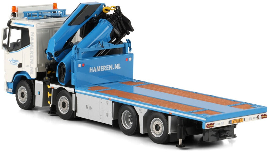 Available To Order – DAF XD SL Riged Flatbed Truck 8x2 Tag Axle w/Palfinger PK 480 TEC van Hameren B.V. 1:50 (WSI 01-5072)