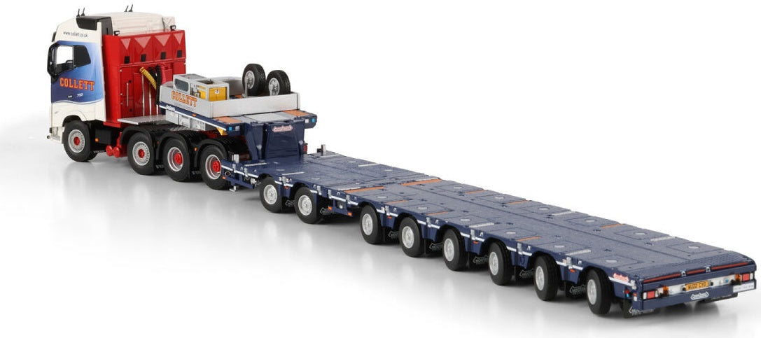 Available To Order – Volvo FH5 Globetrotter 8x4 Manoovr w/2 Axle Dolly 6 Axle Collett 1:50 (WSI 01-5175)