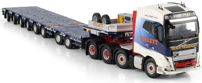 Available To Order – Volvo FH5 Globetrotter 8x4 Manoovr w/2 Axle Dolly 6 Axle Collett 1:50 (WSI 01-5175)