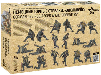 Available To Order – German Gebirgsjaeger WWII 'Edelweiss' Mountain Troops (9 Figures) 1:35 Zvezda Model (ZVE 3599)