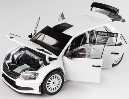 Available To Order – Skoda Fabia III R5 2015 White 1:18 Abrex Model (ABR 118X605E)