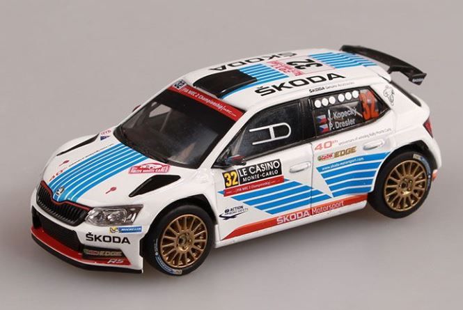 Available to Order – Skoda Fabia III R5 (2015) Monte Carlo 2017 #32 Kopecký - Dresler 1:43 (ABR 143X605TH)