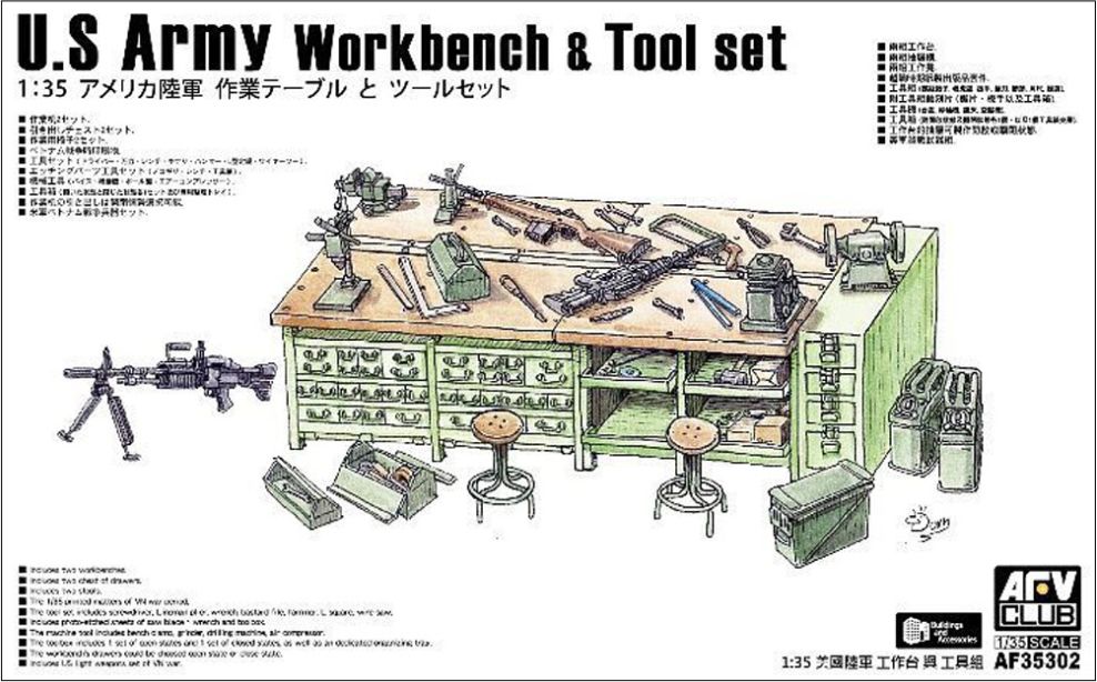 Available To Order – US Army Workbench + Tool Set 1:35 AFV Club Model (AFV 35302)