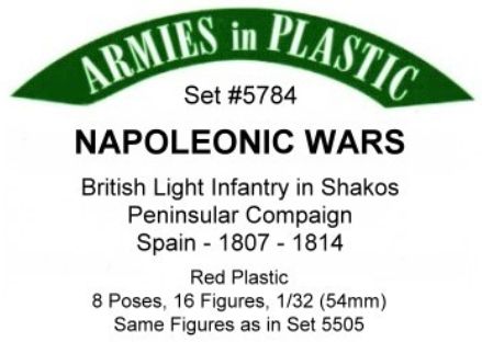 Available To Order – Napoleonic Wars British Light Infantry in Shakos Peninsular Campaign Spain 1807 1:32 Armies In Plastic Model (AIP 5784)