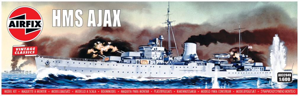 Available To Order – HMS Ajax 1:600 Airfix Model (AIR 03204V)