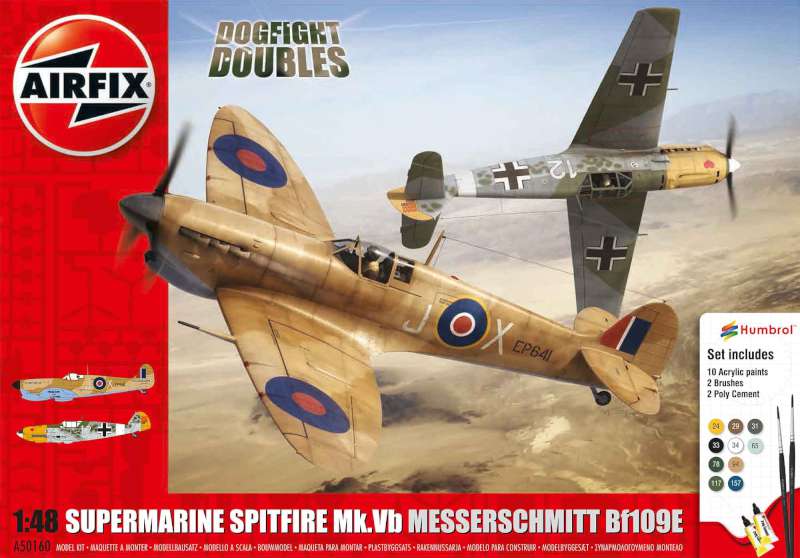 Available to Order – Spitfire Mk.Ia Messerschmitt Bf109E-4 1:48 Airfix Model (AIR 50160)