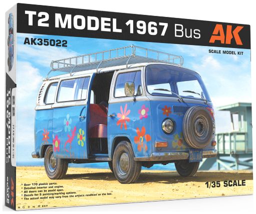 Available To Order – T2 Model 1967 Bus 1:35 AK Interactive Model (AKI 35022)