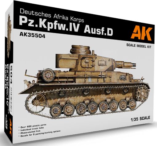 Available To Order – Pz.Kpfw.IV Ausf.D Deutsche Afrkia Korps 1:35 AK Interactive Model (AKI 35504)