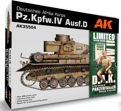 Available To Order – PZ.KPFW.IV AUSF.D Afrika Korps + Dak Panzerfahrer 1:35 AK Interactive Model (AKI 35504A)